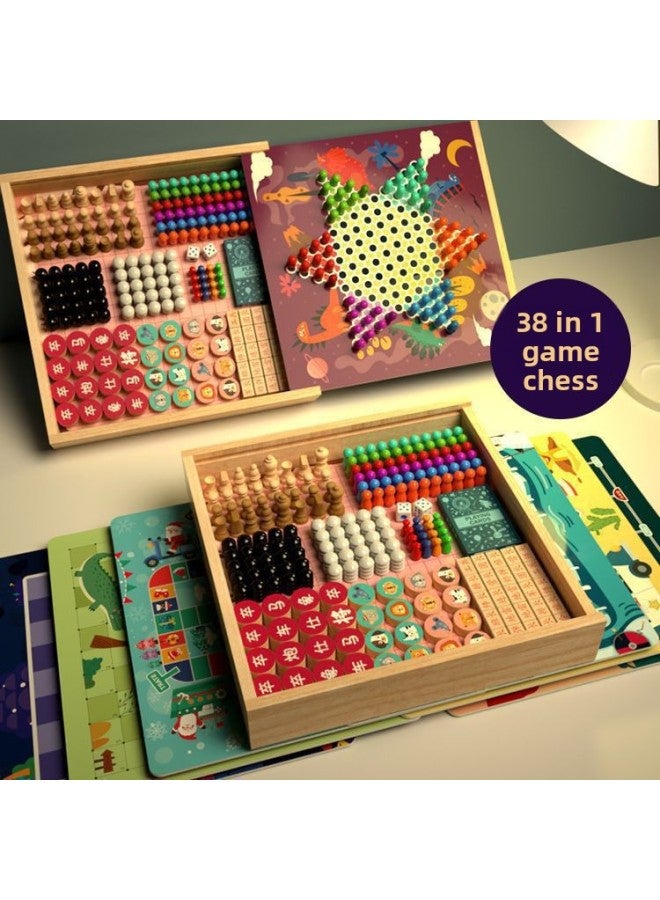 Children's Toys Wholesale Gobang Checkers Multifunctional Beast Game Chess Double-sided Game Chessboard Cold Shanghai